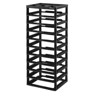 10-Tier PP Plastic Storage Organizer Unit, Black Frame Only with Top Organizer, Large-Capacity Multifunctional for Office Stationery Supplies, Arts & Crafts Tools, Scrapbook Storage