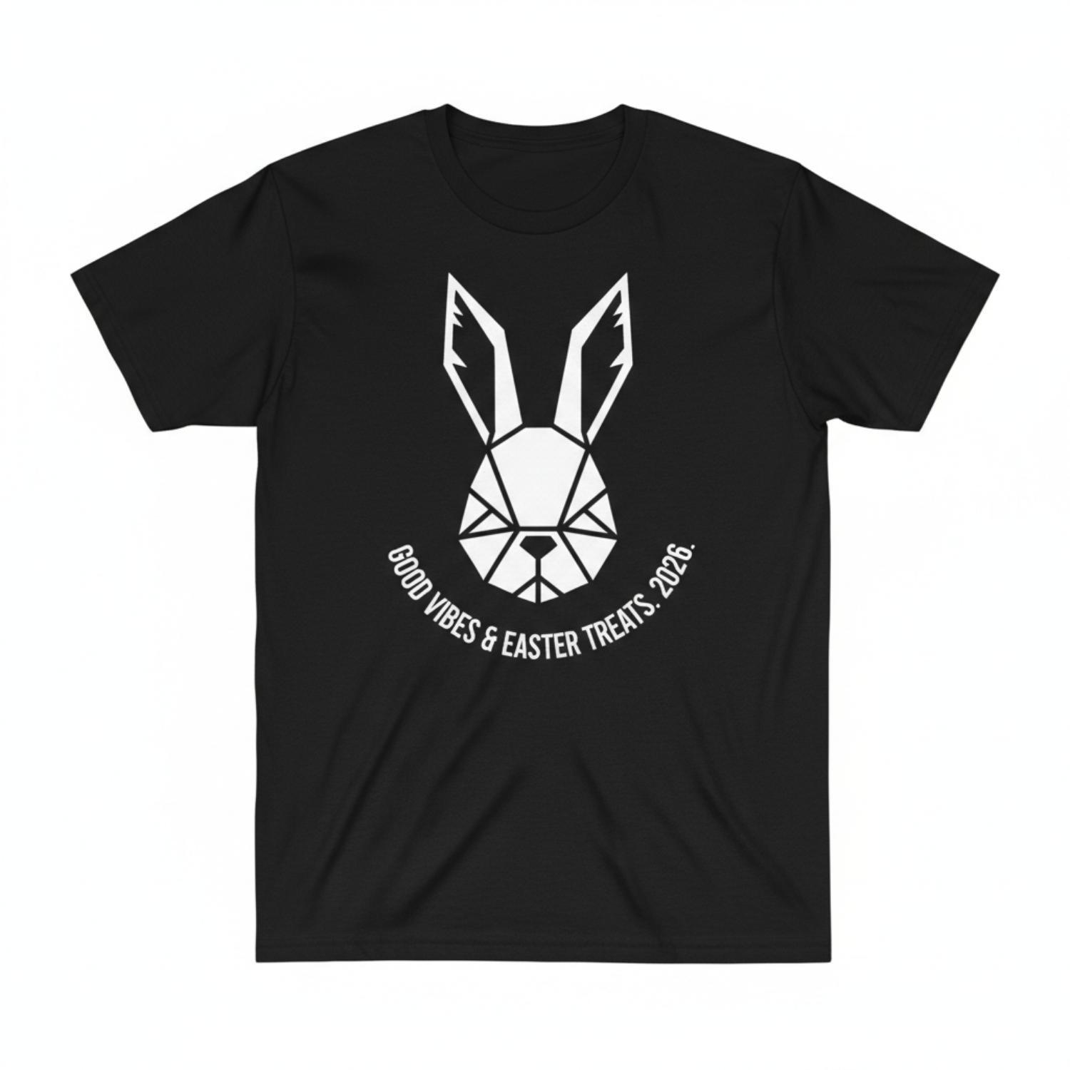 Unisex 2026 Easter T-shirt - Geometric Rabbit Graphic Cotton Tee - Modern Minimalist Holiday Party Shirt