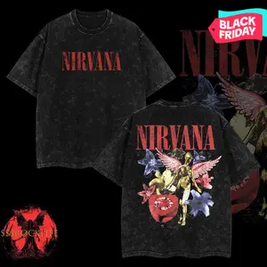 [$$$BANDLIFE]  Nirvana – In Utero Graphic Washed Rock Band Shirt – Nirvana 2025 Tour Tee, Raw & Vulnerable 90s Grunge Aesthetic, Acid Washed Cotton for a Vintage Feel, Alternative Streetwear Essential for