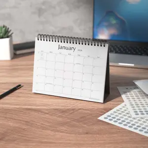 Nekmit Small Desk Calendar 2026-2027, Standing Flip Desktop Calendar Covering January 2026 to June 2027, 8" x 6" Aesthetic Monthly Stand Up Calendar with To Do List for Home Office School college school supplies weekly overview