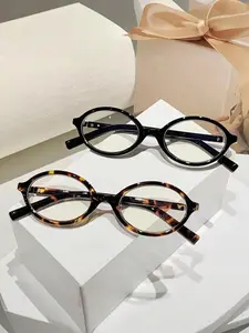 Women's Retro Hip-Hop Oval Flat, Daily Work Learning Reading Eyewear, College Style Back-To-School Accessories, Must Have Glasses