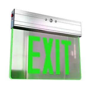 LED Edge-Lit Clear Exit Sign (Green), Double-Sided