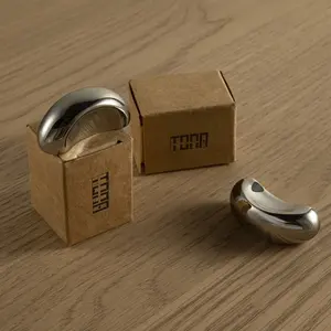 Goo-Ki 1-Pack With Autumn's Drifting Clouds Solid Brass Handles - Mirrored Titanium Silver Finish Mid-Century Modern Cabinet Hardware