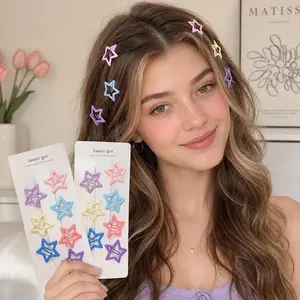 30/50/62pcs Women's  Finish Hair Clip Set with Star Patterns, Cute Y2K Style Super Cute Clips Barrettes for Daily Use, School, Commuting and Home, Flat Hair Clips