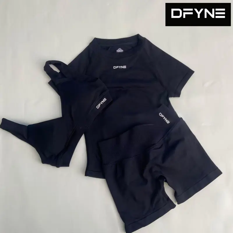 DFYNE One Shoulder Seamless Activewear Set| Asymmetric Sports Bra & High-Waisted Biker Shorts Gym Outfit