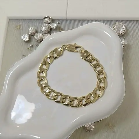 Ada Joyeria brazalete #111 12mm Gold Plated Cuban Link Chain 111 Bracelet for Men
