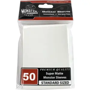 Monster Protector Sleeves - Standard Size Super Matte - White (Fits MTG Magic The Gathering and Other Standard Sized Gaming Cards)