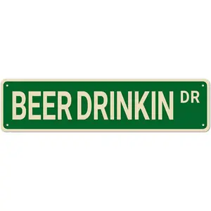 Metal Tin Sign BEER DRINKIN DR Funny Vintage Sign Retro Metal Signs for Bedroom Kitchen Garden Wall Bar Club Coffee Home Decor 4x16 Inch