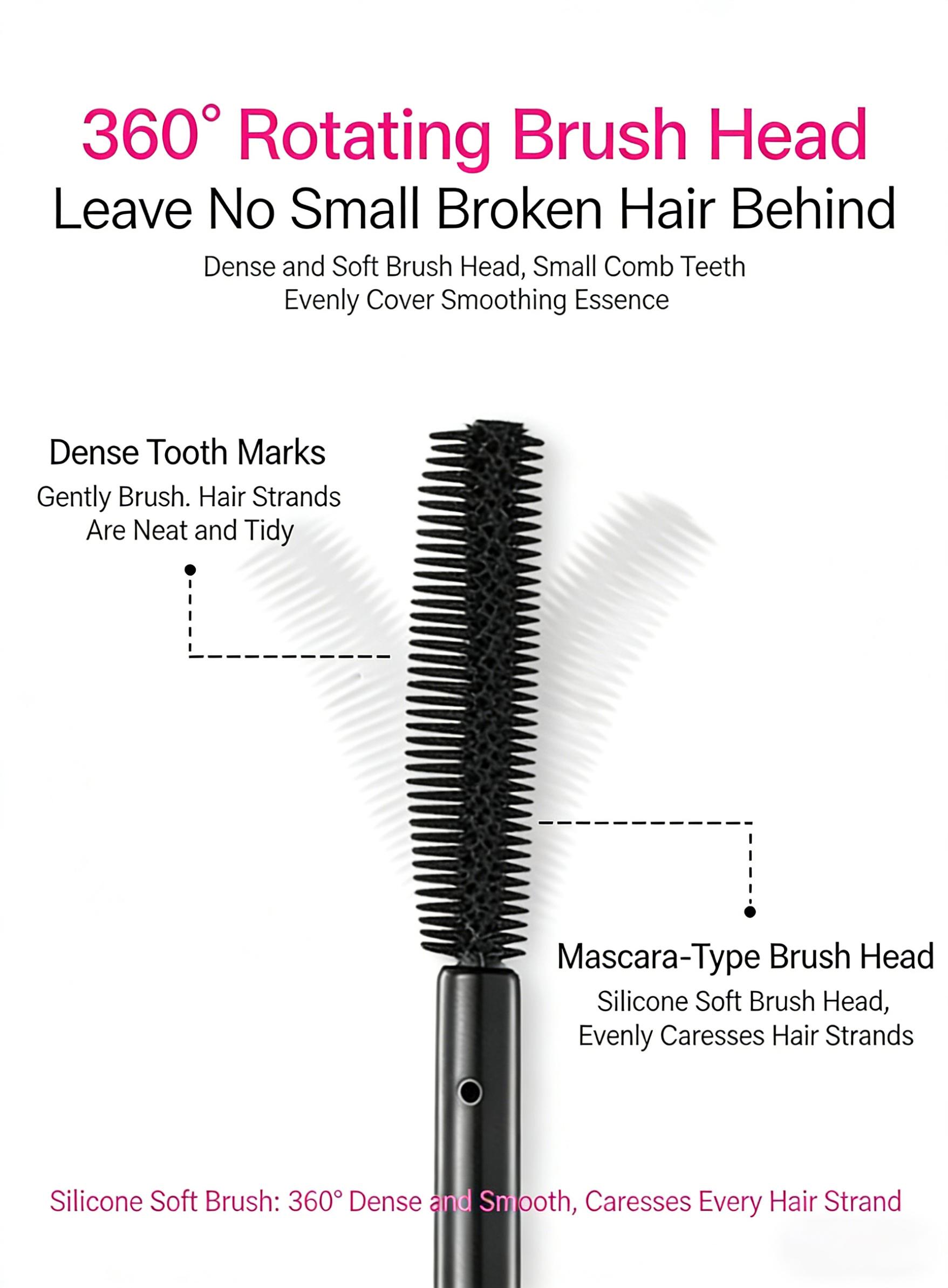 Hair Tamer Stick, Hair Finishing Stick for Baby Hair, Edges & Frizz, Water-Based Smooth Styling Gel with Soft Brush, Non-Sticky, Travel Friendly, Sleek Hair Look