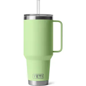 YETI Rambler 42 oz Tumbler with Handle and Straw Lid, Travel Mug Water Tumbler, Vacuum Insulated Cup with Handle, Stainless Steel, Key Lime