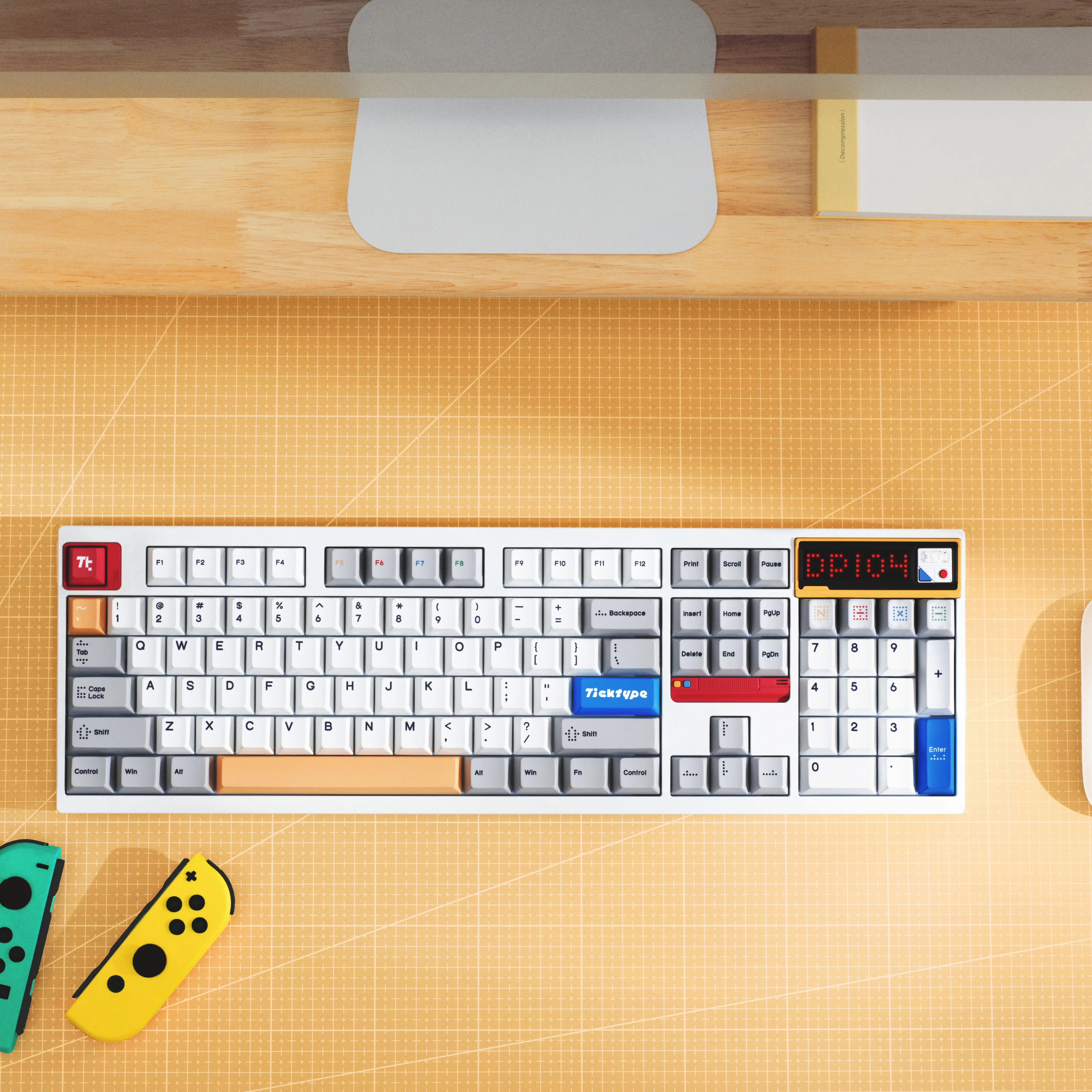 Ticktype DP104 Full-Size Mechanical Feeling Keyboardgaming - Wireless Tri-Mode PC Accessories, for Gamers/Office Use with Computers & Office Equipment,techvibes