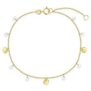 14k Gold 5.5-6.5" Coin Dangle Kids / Children's / Girls Bracelet