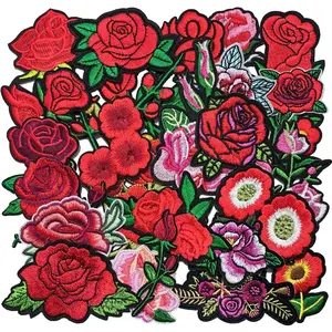 24 count Assorted  Sewing on/Iron on Embroidered Patches Clothes Dress Hat Pants Shoes Curtain Bag Wallet Sewing Decorating DIY Craft Embarrassment Applique Patches( 24 count)