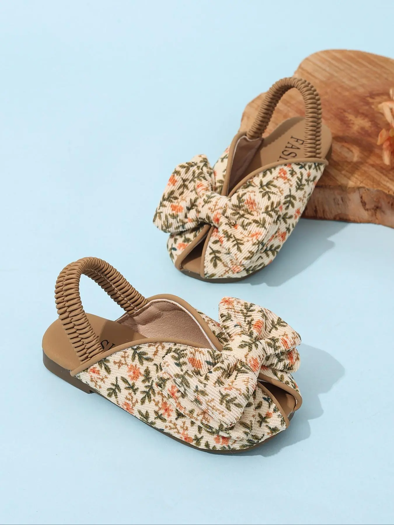 Ditsy Floral Print Bow Decorated Embellished Sandals, Summer Sandal, Floral Pattern Sandals, Casual Soft Comfortable Fashionable Sandals, Anti Slip Non-slip Sandals for Indoor & Outdoor Wear