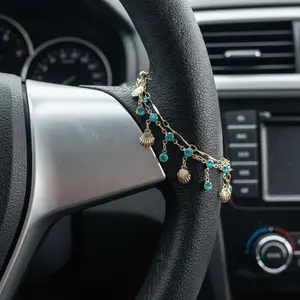 Steering Wheel Bead Hanging Ornament, Car Pendant Accessory, Unique Fashion Gift, Car Decoration, Stylish Beaded Charm, Car Interior Decoration