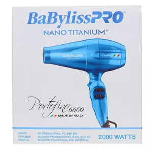 BaBylissPRO Nano Titanium Portofino Hair Dryer Blue BNTB6610N – Professional, Lightweight Blow Dryer for Fast Drying
