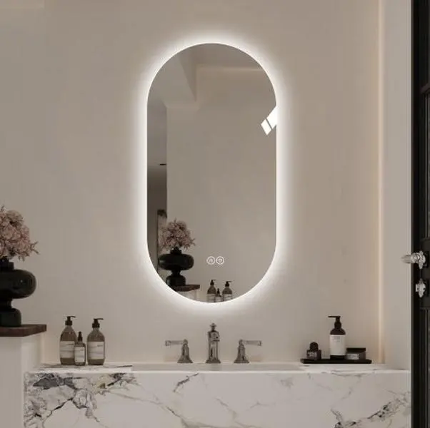 48x24 Inch Smart Wall Mounted LED Touch Screen Anti-fog Mirror Bathroom Mirror, Barber Shop Mirror
