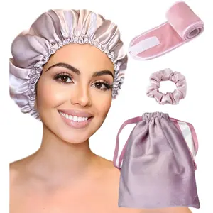 Pure Mulberry Silk Bonnet - Double Layer, Adjustable Strap, Silk Hairband &  Wash Headband, Silk Sleep Cap