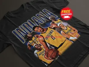 INDIANA Shirt Vintage Tyrese Haliburton Andrew Nembhard Aaron Nesmith Pascal Siakam Myles Turner Graphic Tee Unisex Gifts for Him and Her