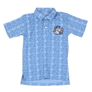 North Carolina Tar Heels Youth Allover Print Polo Shirt