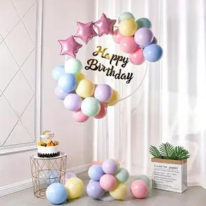 Elegant Round Balloon Stand Ring, Balloon Garland, Party Decoration Plastic Balloon Circle, Wedding Happy Birthday Celebration, PVC Floating Column, Indoor Decor