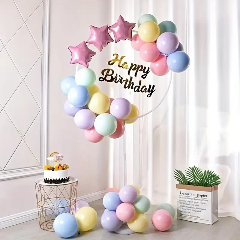 Elegant Round Balloon Stand Ring, Balloon Garland for Party Balloons Decorations, Party Decoration Plastic Balloon Circle, Wedding Happy Birthday Celebration, PVC Floating Column, Indoor Decor