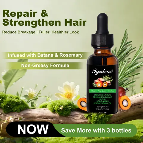 Tgideas Organic Luxury Hair Nourishing Oil with Batana, Rosemary, Argan - Daily Haircare for Reducing Shedding, Supporting Stronger, Fuller Hair, Moisture