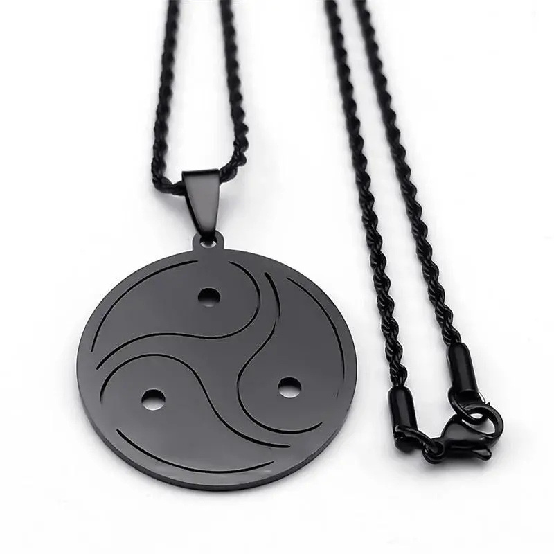 Bdsm Triskelion Symbol Pendant Necklace for Women Men  Stainless Steel Black Color Fifty Shades of Grey Necklace Jewelry N8096S0