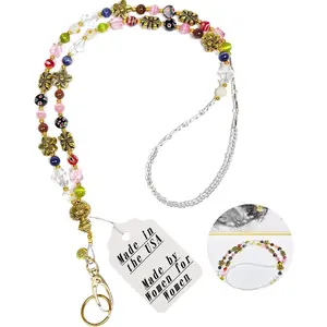 Slim Style Women's Fashion Beaded Lanyard, 34"  Lanyard for ID Badge Holder and
