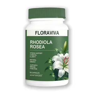 5P-Floraviva Rhodiola Rosea Capsules 500mg - Natural Adaptogen Supplement for Stress Support, Mental Focus & Energy - Non-GMO (60 Capsules) Edible Dietary Vitamin