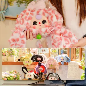 BABY THREE Fortune Bunny Zipper Pouch Plush Blind Box，Bunny Plush Dolls，Soft Furry Collectibles，Backpack or clothing decoration