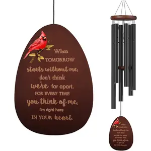 Memorial Wind Chimes for Outside, Sympathy Cardinal Wind Chimes for Loss of Loved One,in Memory of a Loved One Like Mother & Father,Cardinal & Sympathy Gifts Basket for Bereavement,Condolence,Funeral