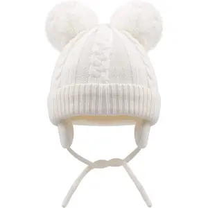 BY-L Toddler Winter Hat with Earflap Scarf Hood Thick Warm Kids Skull Cap for Girls Boys