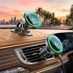 MagSafe Car Mount Charger — 15W Magnetic Wireless Phone Holder for iPhone, Samsung & Pixel Cars