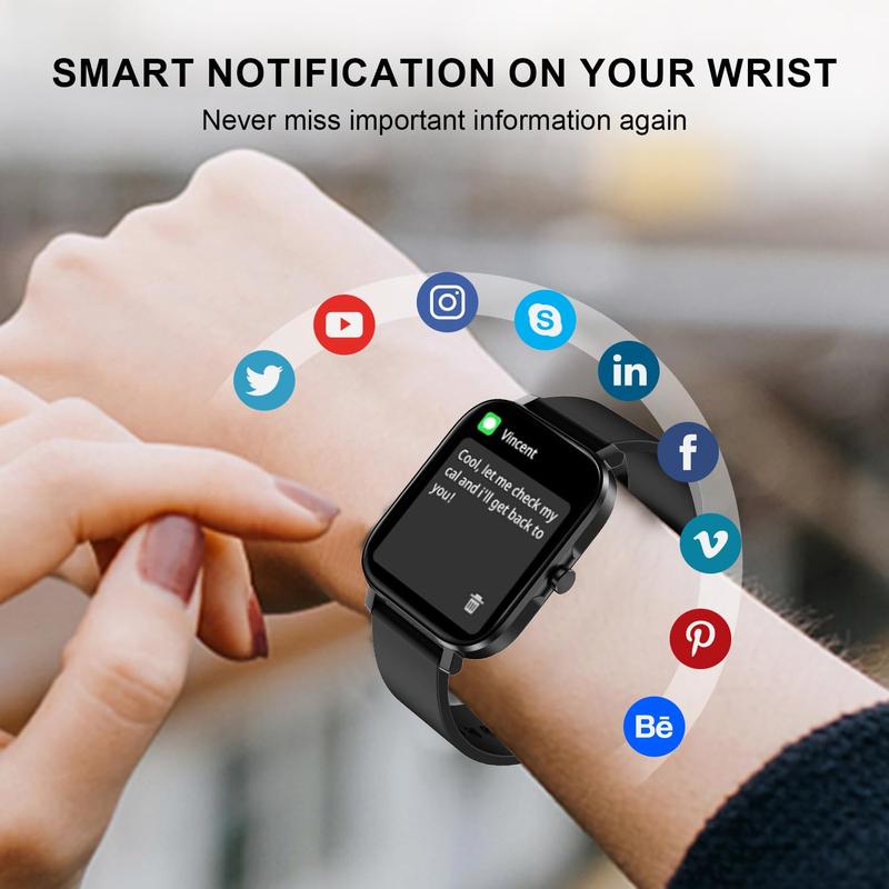 1.83" Fashion Touch Screen Smart Watch,Multifunctional Men Women's  Electronic Fitness Watch with Answer/Make Calls/Message Reminder,Wearable Waterproof Sportswatch,Wristwatch,Fall Gift, gifts girlfriend