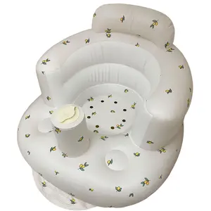 Baby's First Chair, Inflatable Baby Sofa, 1 Count Cute Animal & Plant Pattern Baby Learning Seat, Foldable Baby Chair for Baby Boys and Girls, Portable Toddler Chair, Baby Furniture