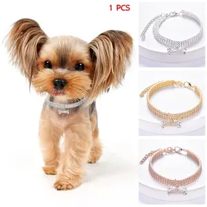 Neck Classic Pet Strap Drill Collar Dog Neck Chain Cat Dog Chain New Year's Necklace Pet Dog Bones