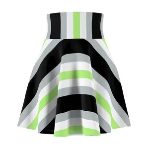 Agender Flag Skater Skirt - LGBT Pride Skirt for Agender - LGBTQIA+ Pride Month Agender Skirt Queer Flared Clothing Low Waisted