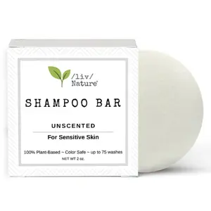 /liv/ Nature Unscented Shampoo Bar | Hypoallergenic | Fragrance Free | Ultra Gentle, Safe for Sensitive Skin, Psoriasis | Travel Essential | USA 1-pk