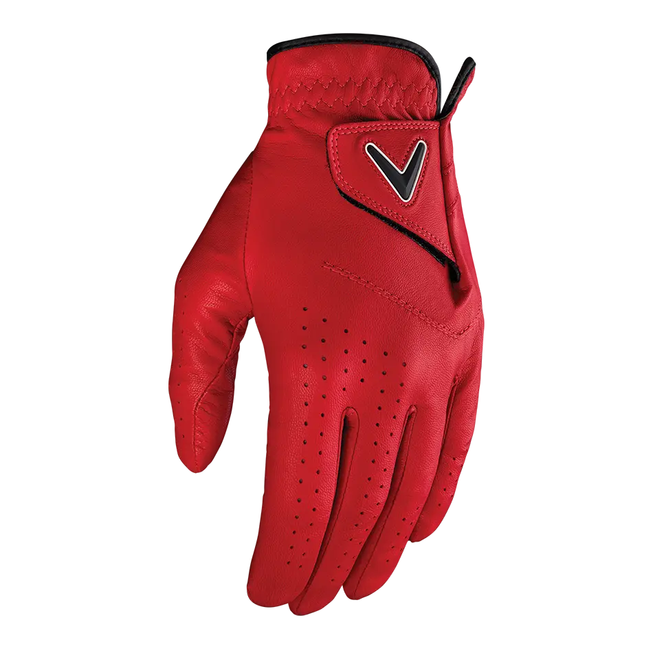 Callaway Golf Men's OPTI Color Golf Gloves in Cardinal Red | Size: Medium/Large