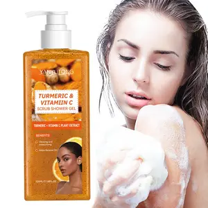 520ml turmeric vitamin C scrub, Skin exfoliator, deep body cleaning, smooth skin, perfume moisturizing, physical exfoliating shower gel, suitable for men and women, suitable for all skin types, Turmeric Body Care