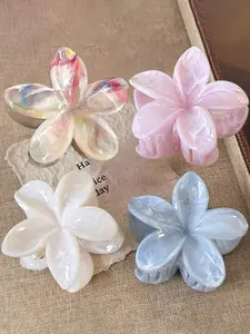 Women's Floral Gradient Hair Clips, Hair Claws, Lightweight Plastic Hair Accessories, Fashionable and Elegant, Suitable for All Occasions