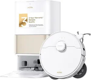 Mova P10 Pro Ultra Gen 2 Robot Vacuum and Mop, 26,000Pa Suaction, 212°F Hot Water Auto Mop Washing, 1-Hour Hot Air Drying, Extenable Mop, All-in-One Dock, Triple Anti-Tangle System for Home