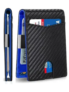 Minimalist Style Men's Carbon Fiber Pattern Wallet with Card Slots Slim Bifold RFID Blocking Thin Credit Card Holder Business Wallet for All Occasions