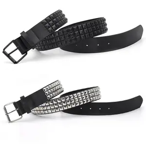 Pyramid Fashion Rivet Belt Men&Women's Studded Belt Punk Rock with Pin Buckle, Unique Design High Quality Belt Gifts Fit Daily Wear