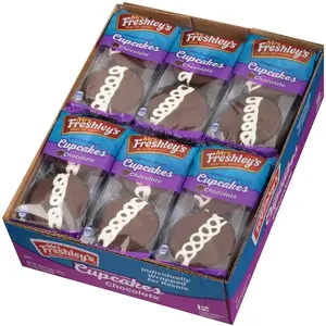Mrs. Freshley's 2 Pack Individually Wrapped Chocolate Cupcakes - Case of 12