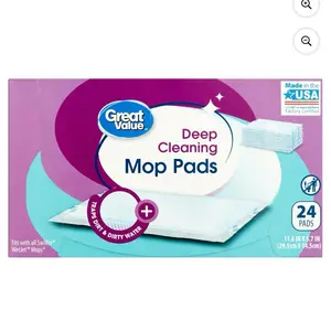 Great Value Deep-Cleaning Mop Pads, 24-Count Reusable Floor Cleaning Pads for Home Hardwood Floors