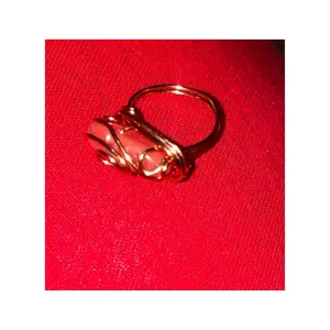 Tarnish Free Copper Wire/Rhodochrosite Ring