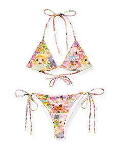 Y2K Inspired Kawaii Cat Harajuku Decora Cutecore Cyber Rave Bikini
