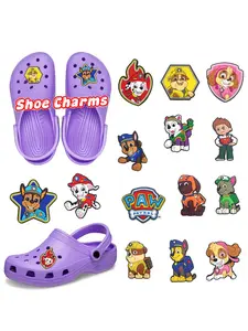 14-Piece Cute Dog Paw Patrol PVC Shoe Accessories, Shoe Charms, Shoe Decoration, Elegant Halloween Pattern, All-Season Footwear Decor, Party Gift Set